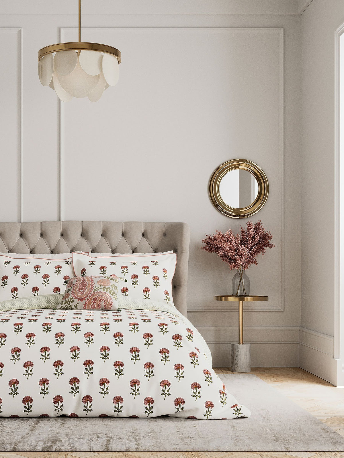 V&A Rose Regal Marigold Duvet Cover and Pillowcase Set