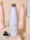 Pink/Lilac Alphabet Stainless Steel 500ml Water Bottle