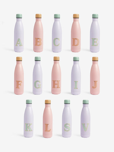 Next زجاجة مياه من الفولاذ المقاوم للصدأ Pink Lilac Alphabet 500 مل - اشترِ عبر الإنترنت من McGrocer