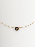 Tory Burch Black Icon Enamel Pendant Necklace (British brand)