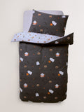 Black duvet cover and pillowcase set - British product
