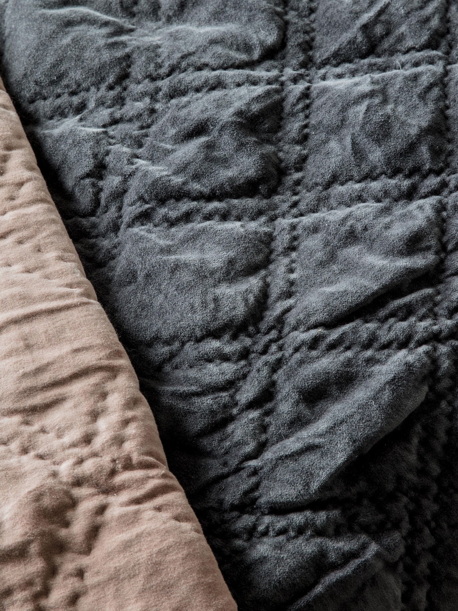 Gallery Home grey quilted cotton velvet bedspread (British brand)
