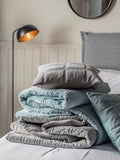 Gallery Home grey quilted velvet bedspread (British brand)