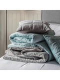 Gallery Home blue quilted velvet bedspread 260cm, UK version