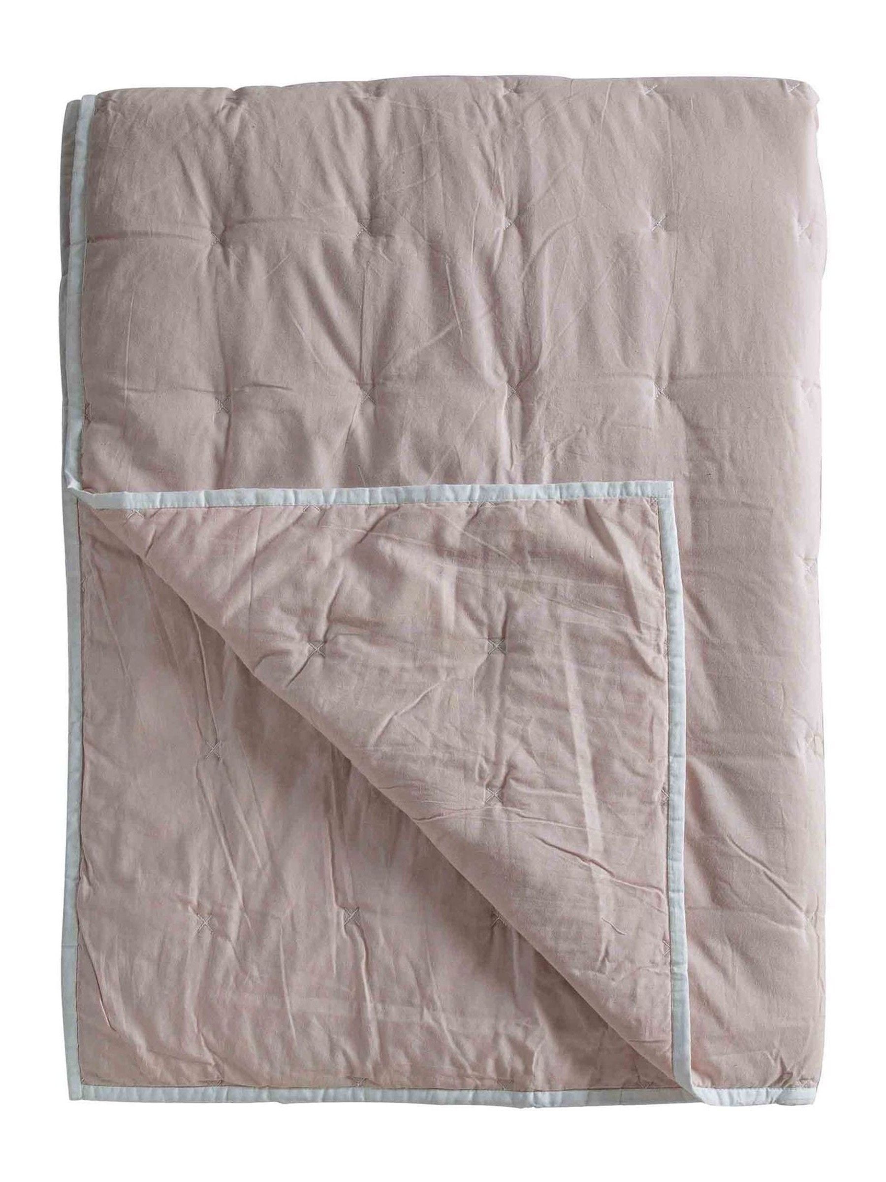 Gallery Home pink stitch cotton bedspread 260x240cm, imported from the UK