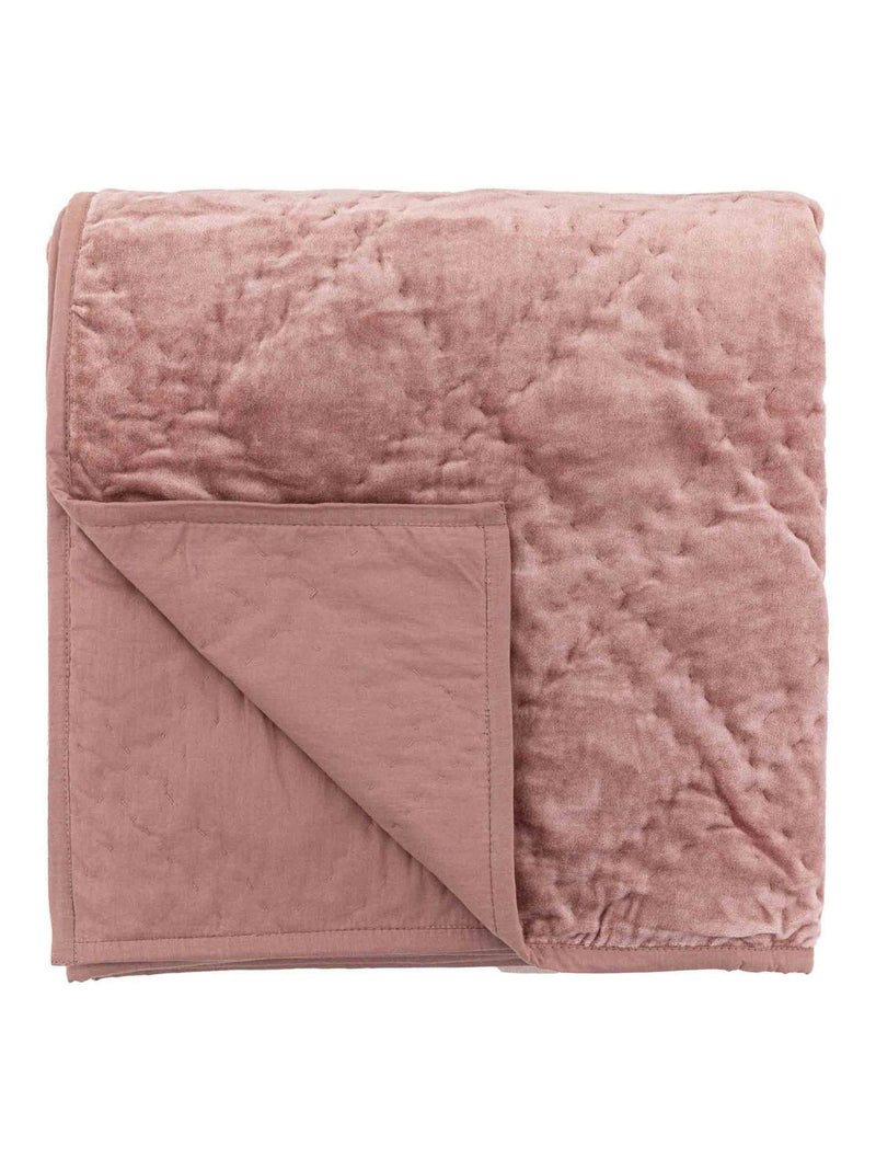 Gallery Home pink quilted cotton velvet bedspread imported from the UK