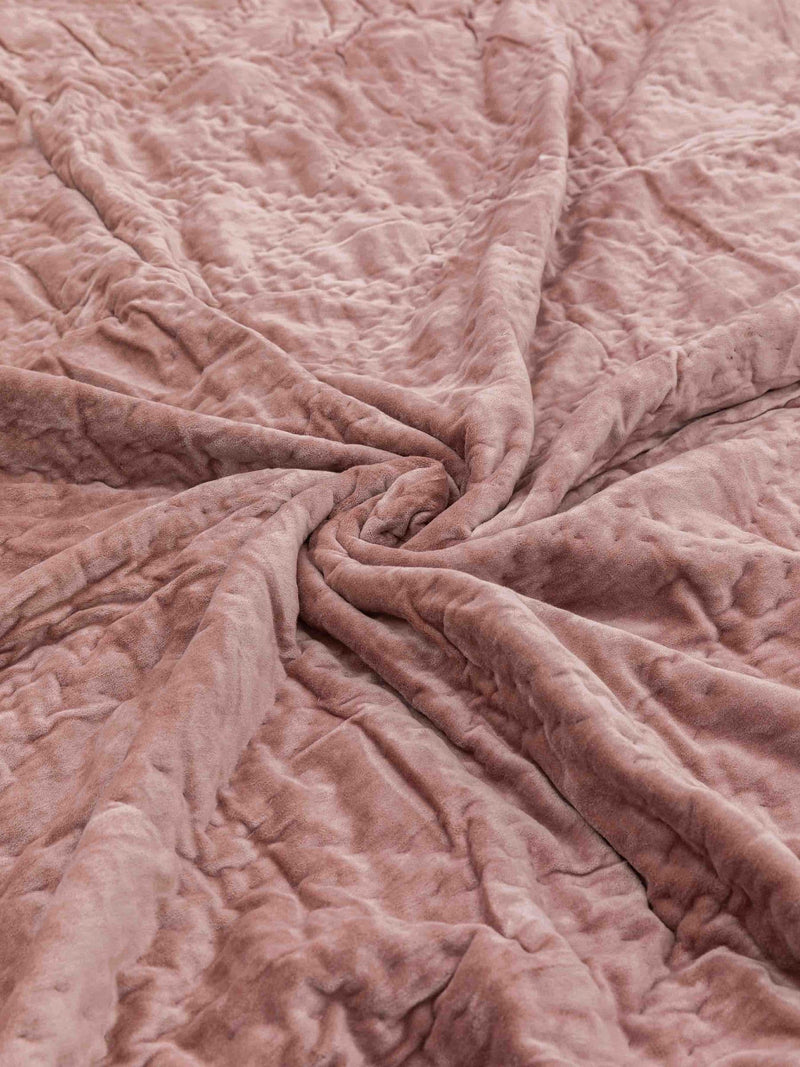 Gallery Home pink quilted cotton velvet bedspread imported from the UK