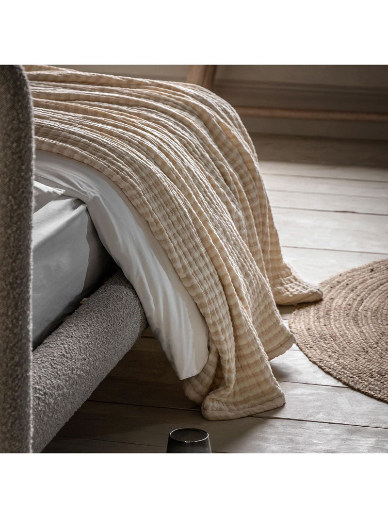 Gallery Home natural stripe textured bedspread, imported from the UK