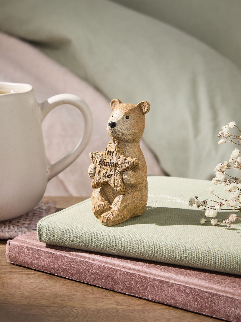 Bertie Bear Shining Star resin ornament 5cm, imported from the UK