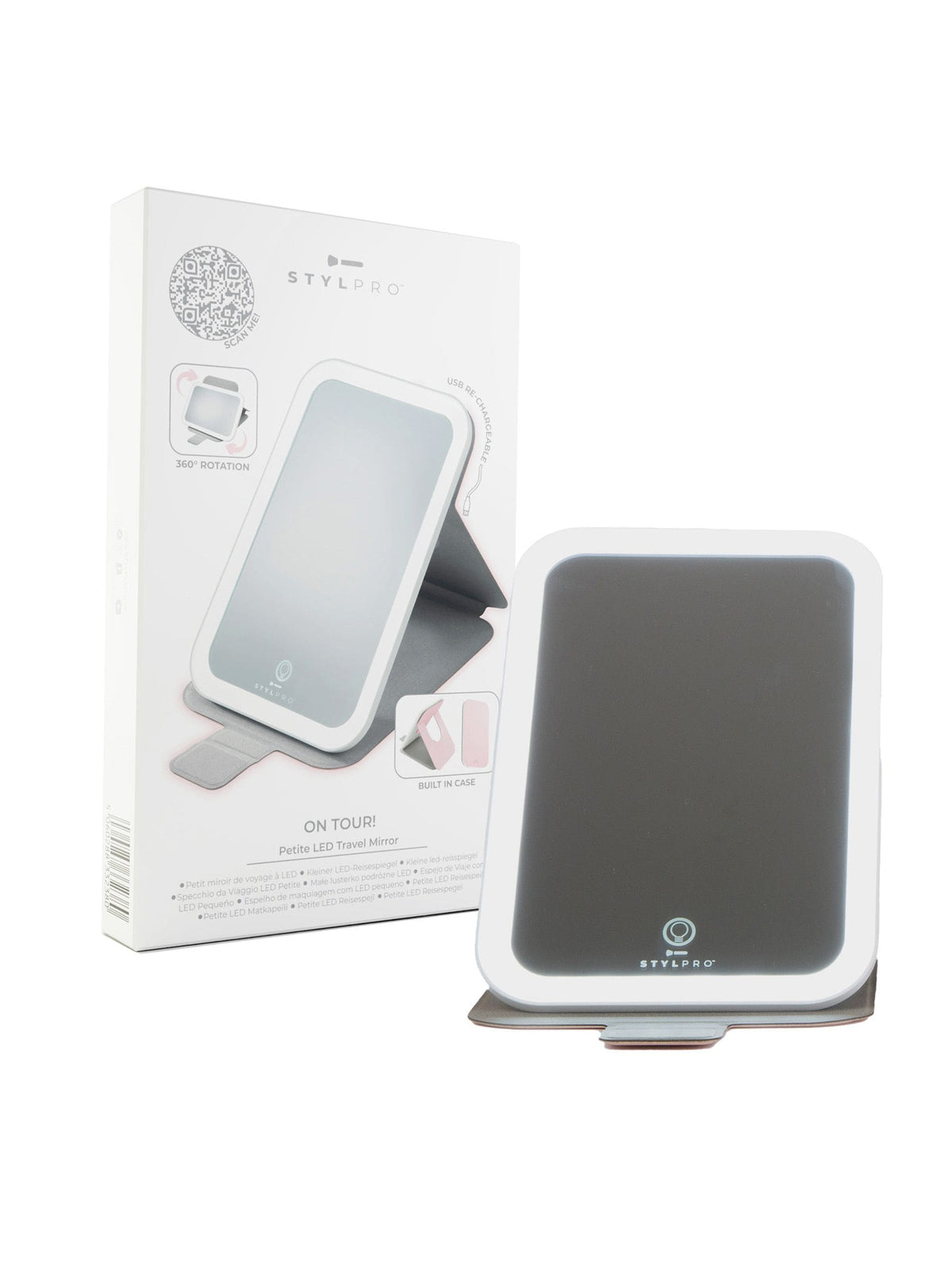 Stylpro On Tour Petite LED travel mirror (British brand)