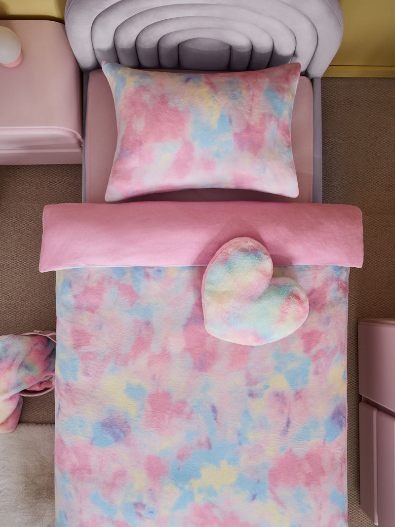 Multi ombre cosy fleece duvet cover and pillowcase set, imported from the UK