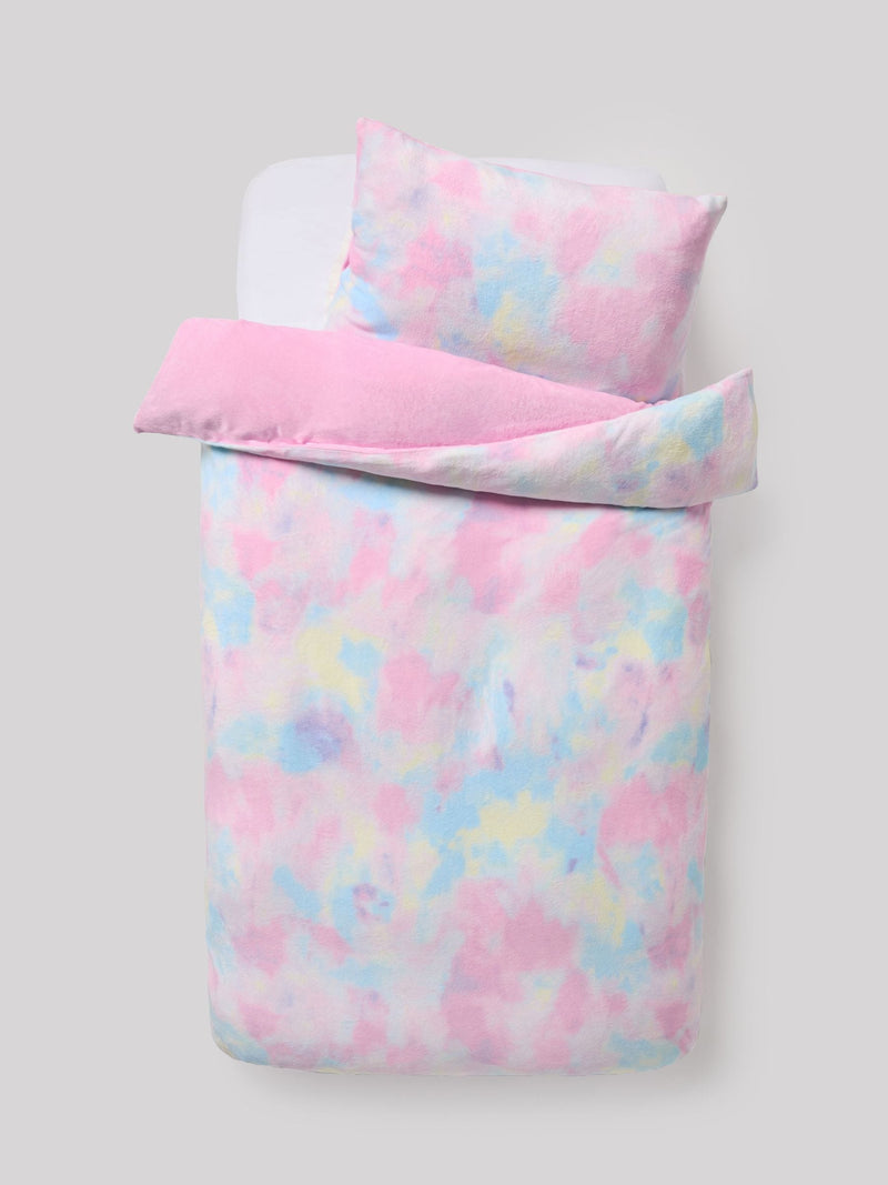 Multi ombre cosy fleece duvet cover and pillowcase set, imported from the UK