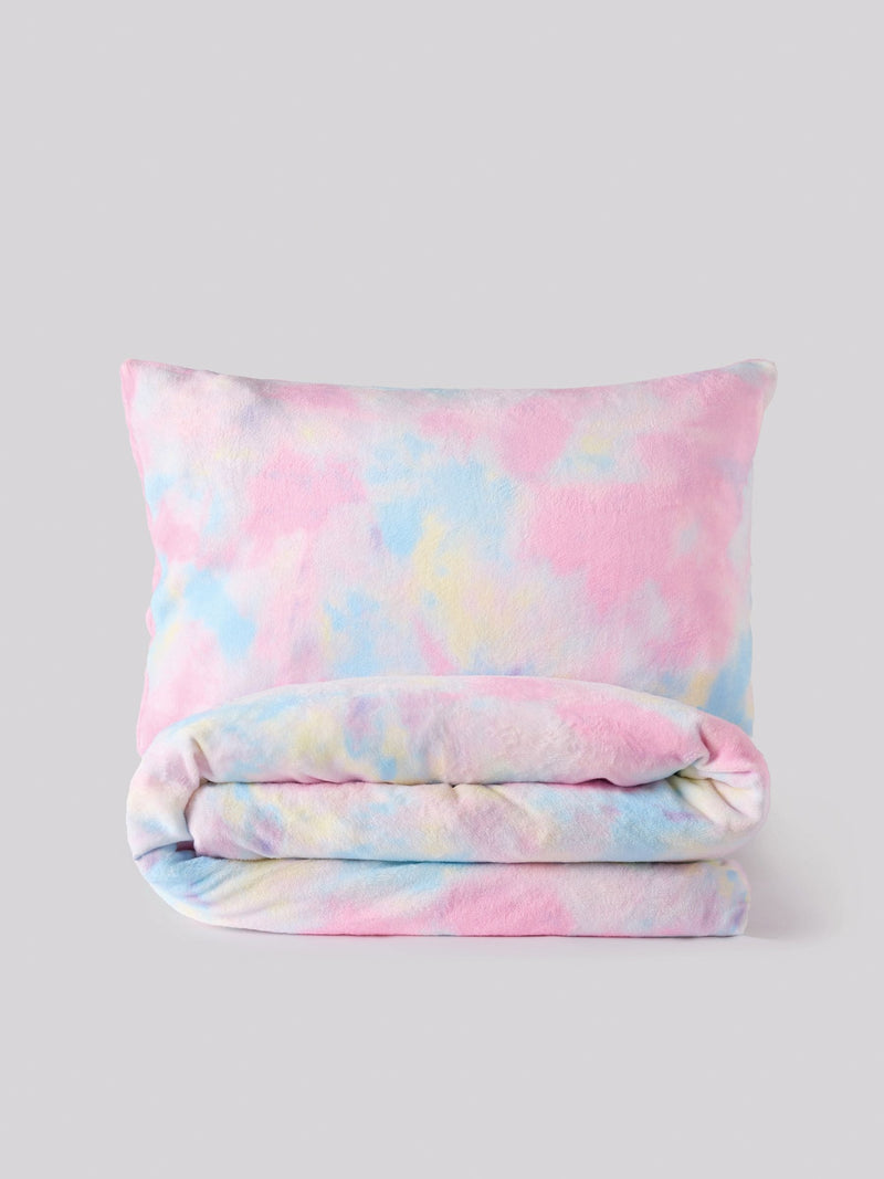 Multi ombre cosy fleece duvet cover and pillowcase set, imported from the UK