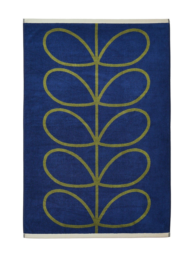 Orla Kiely Linear Stem hand towel navy and olive, UK version