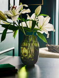 Green Medium Glass Confetti Vase