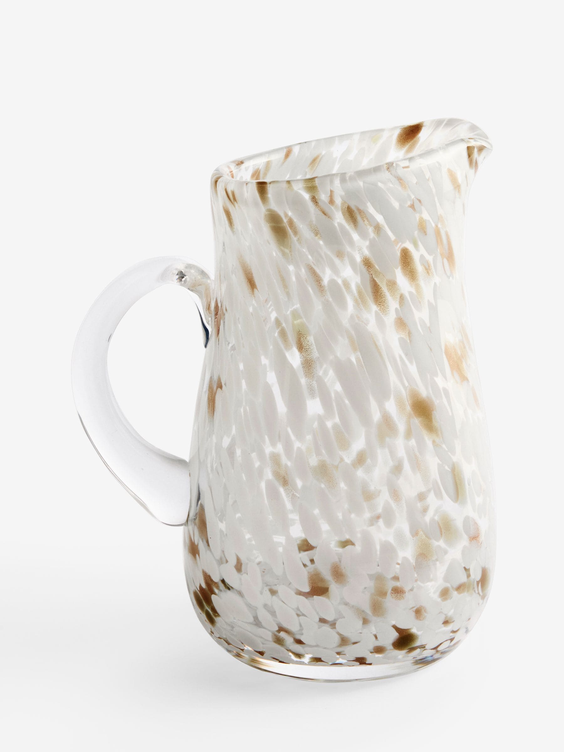 White and gold confetti decorative glass flower vase (British brand)