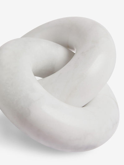 Ornement nœud décoratif en marbre blanc hauteur 16cm