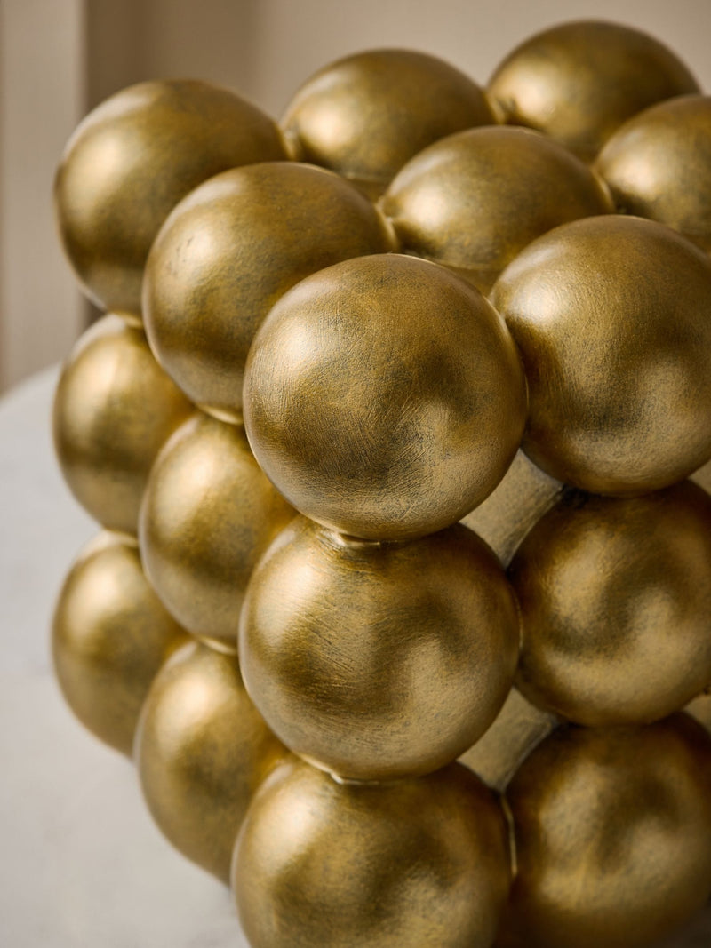 Gold bubble cube ornament 11.5cm cube, UK version