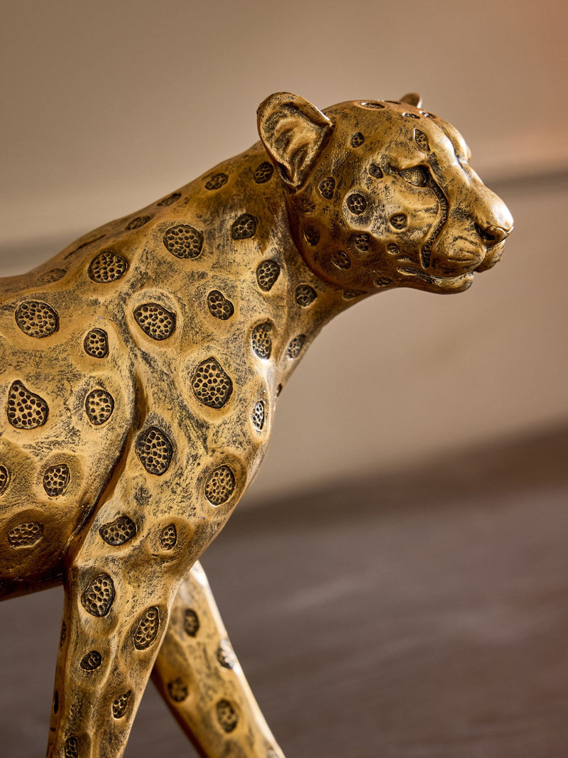 Luca gold leopard ornament resin decor (British brand)