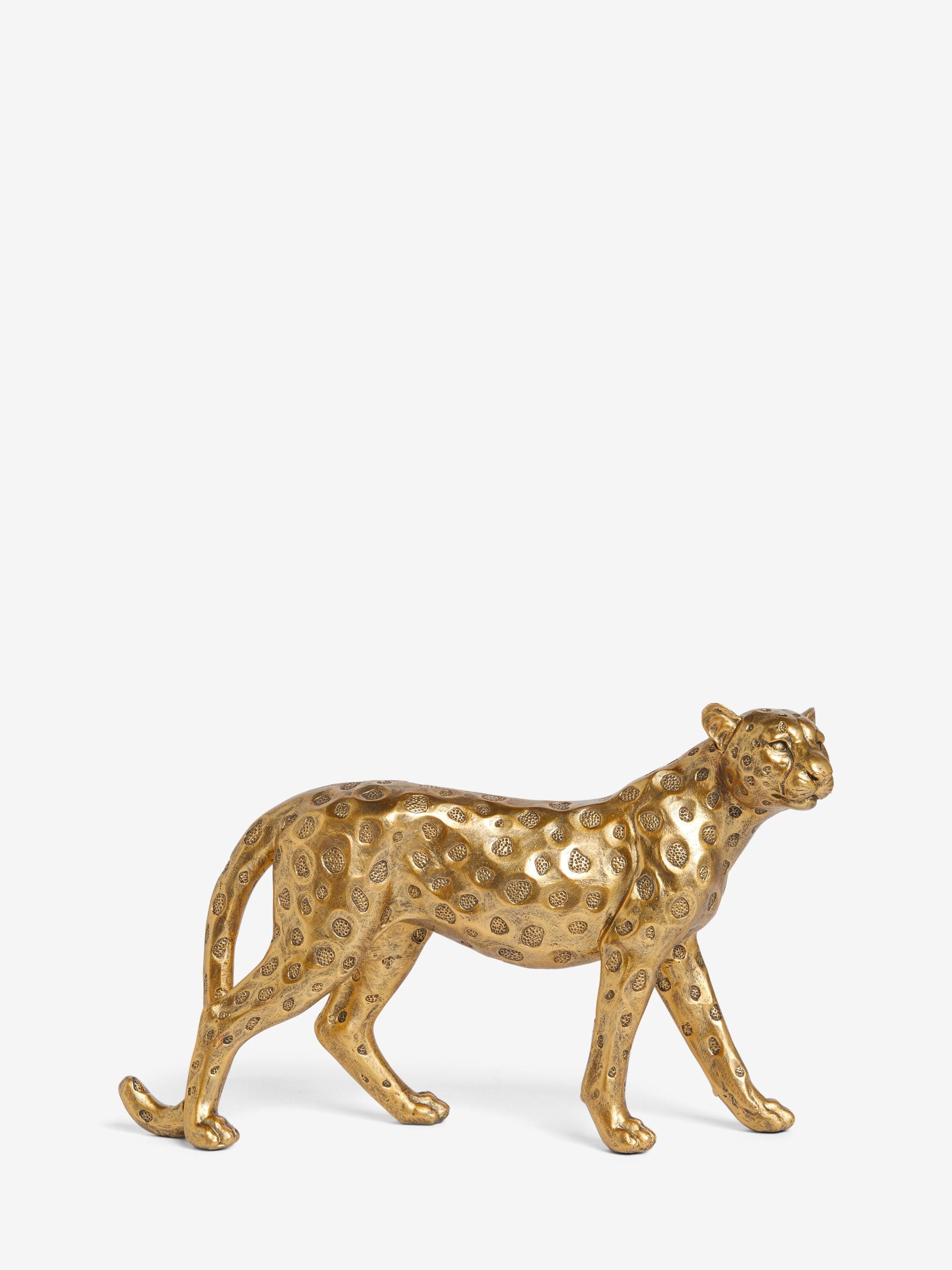 Luca gold leopard ornament resin decor (British brand)