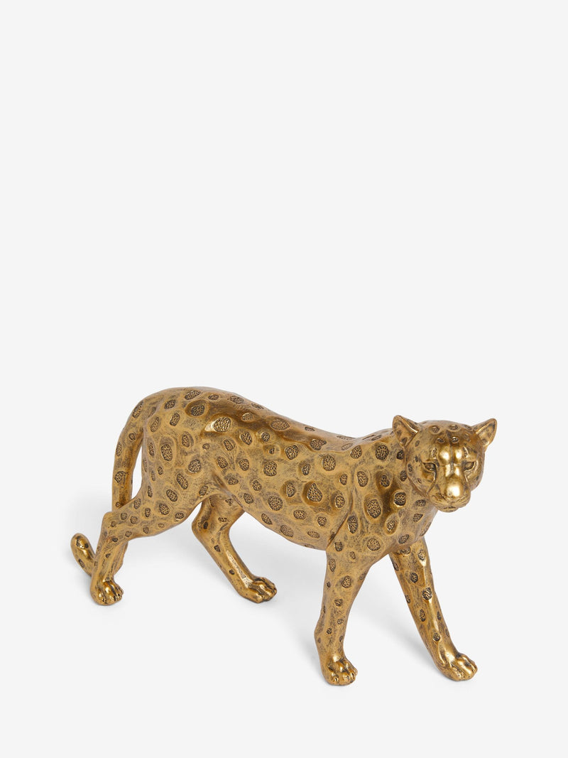 Luca gold leopard ornament resin decor (British brand)