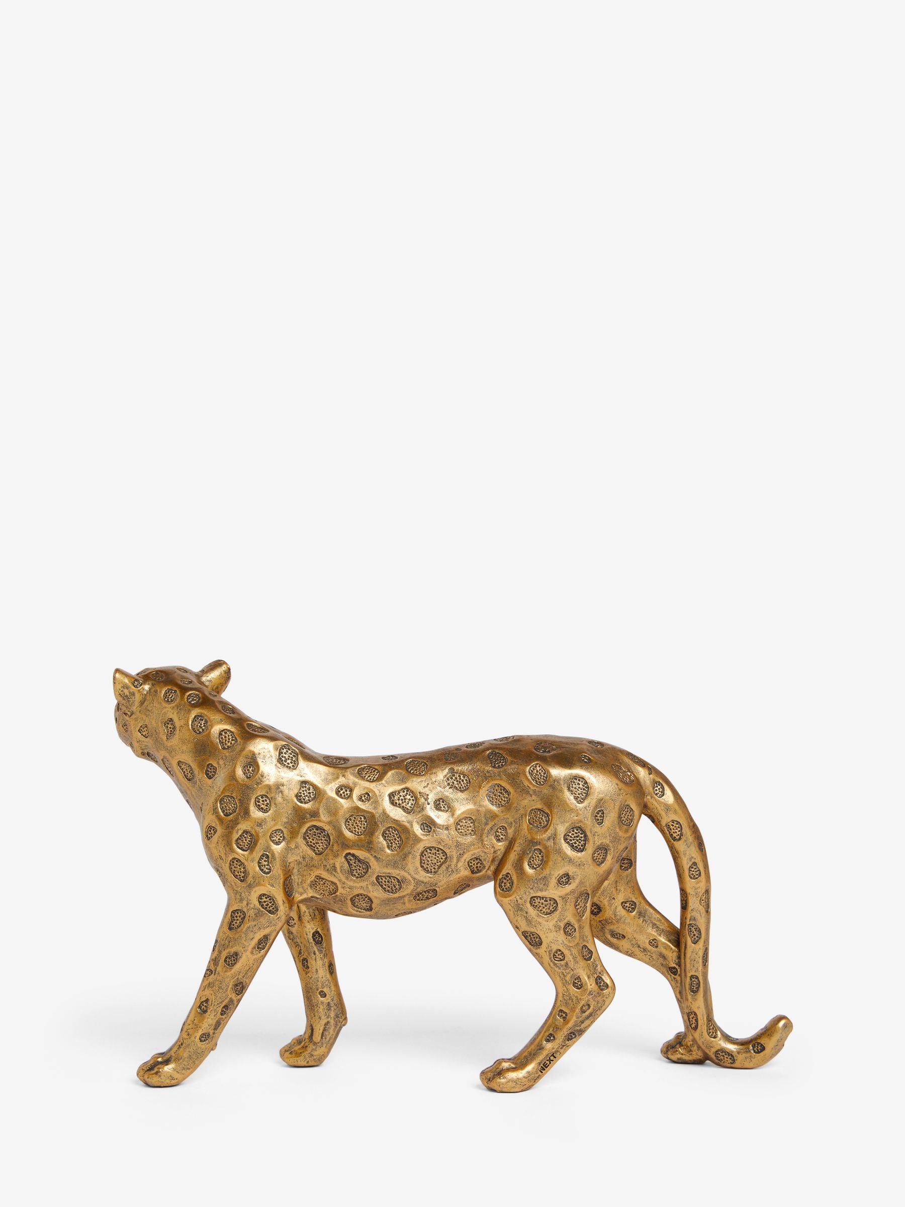 Luca gold leopard ornament resin decor (British brand)