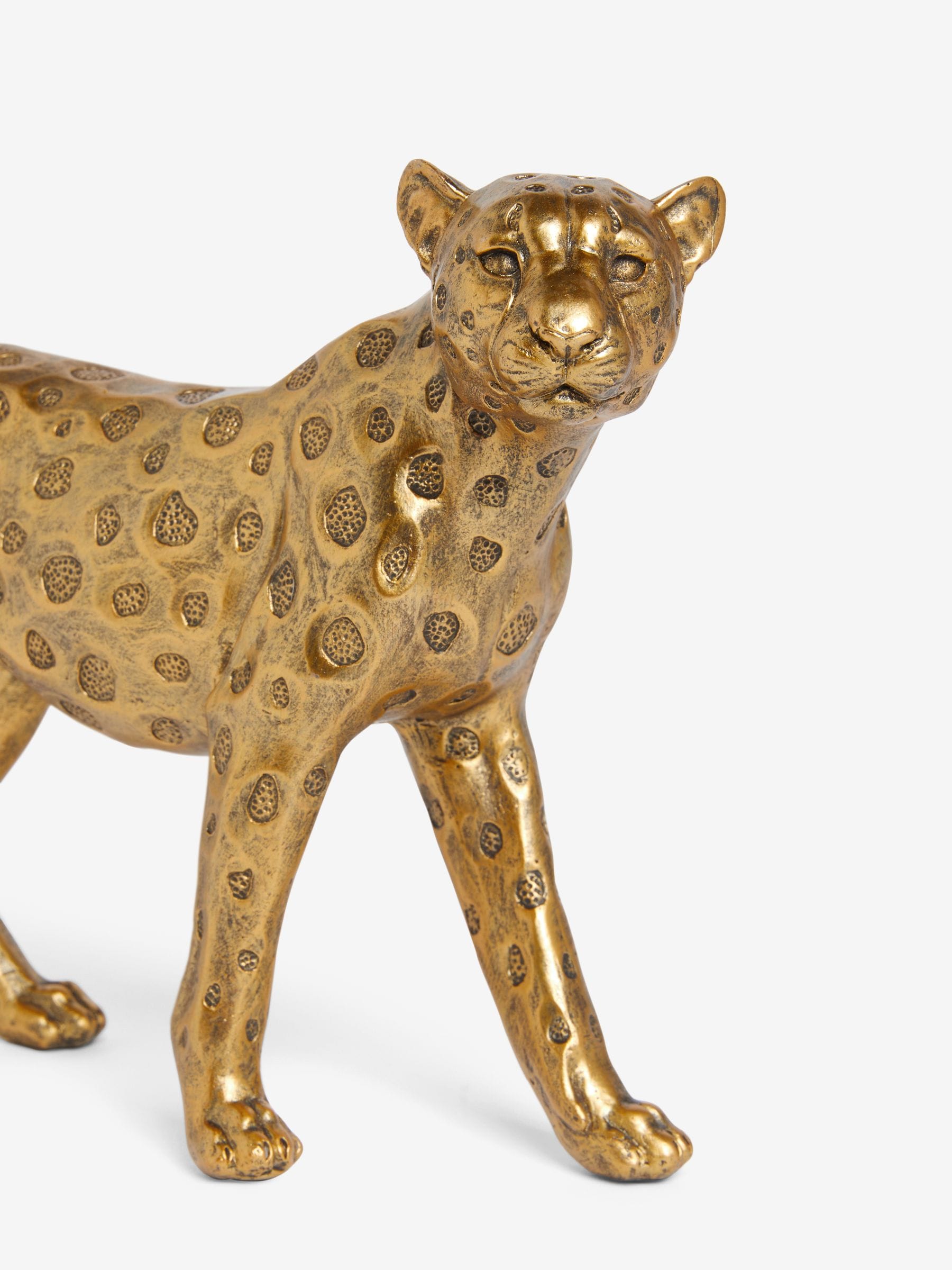 Luca gold leopard ornament resin decor (British brand)
