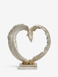 Silver feather heart room decoration ornament 20.5cm height (British brand)