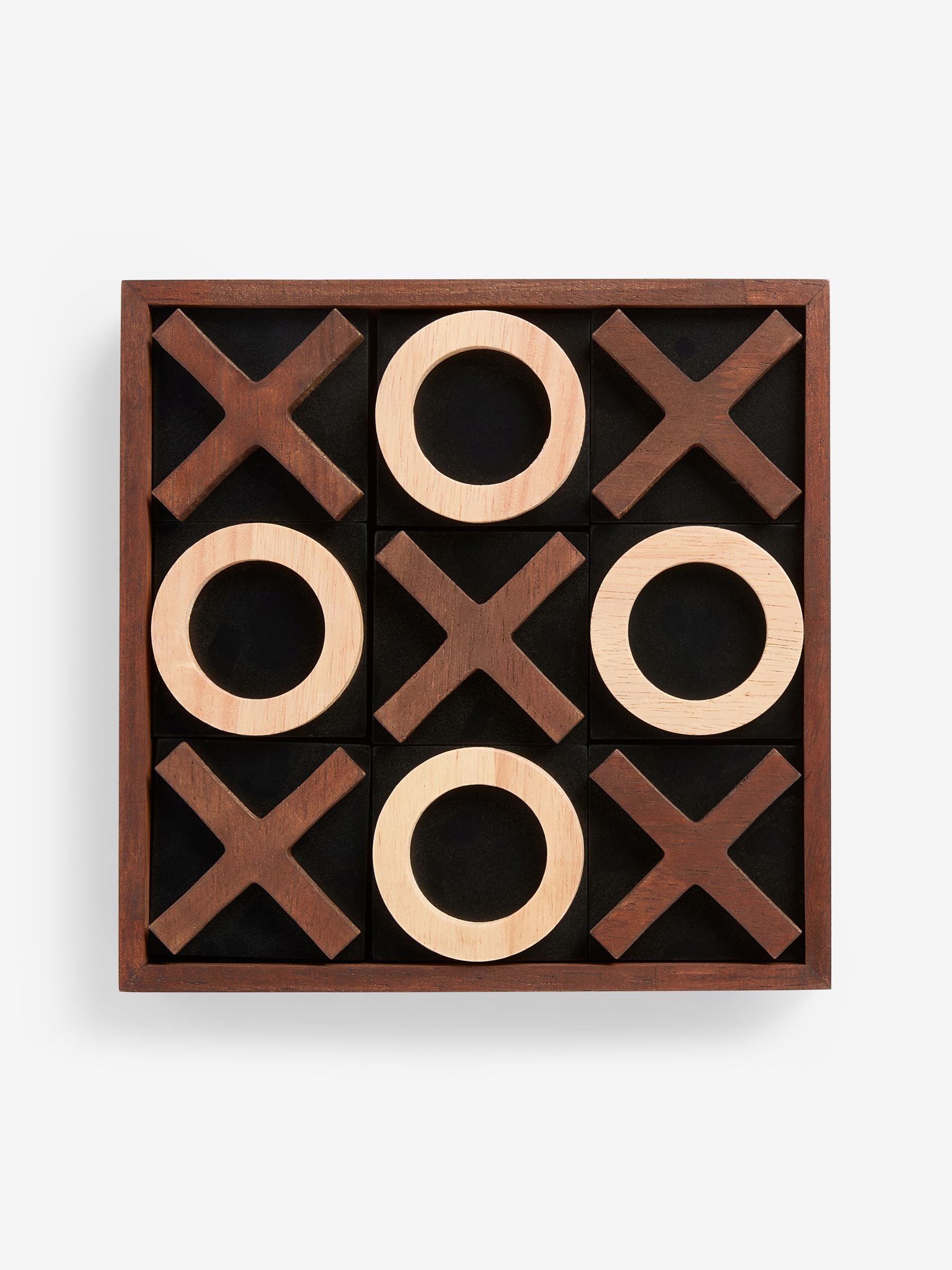 Brown Bronx wooden Noughts & Crosses game - British product