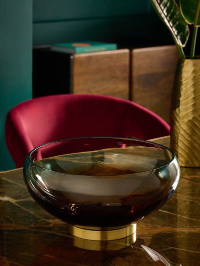 Braune Cooper-Glas-Dekoschale