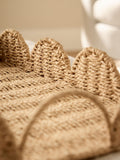 Natural woven scallop tray 35cm, imported from the UK