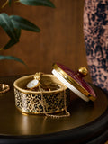 Ceramic trinket pot with leopard print, 11cm height, imported from the UK