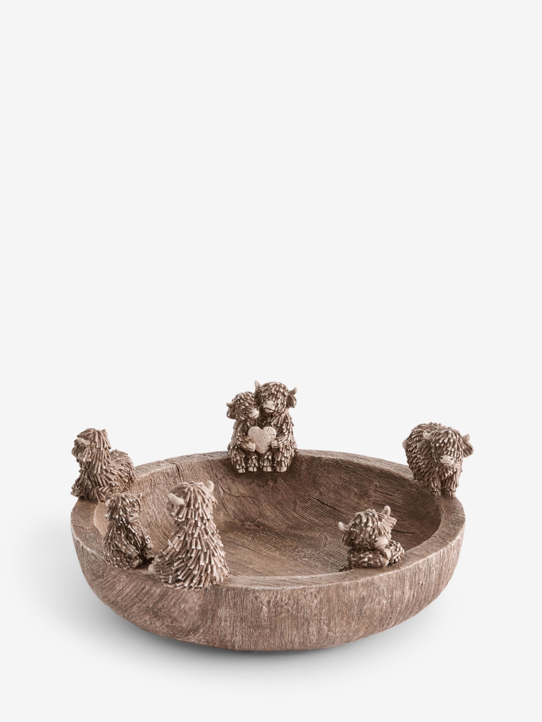 Hamish Highland Cow decorative bowl, resin, (British brand)
