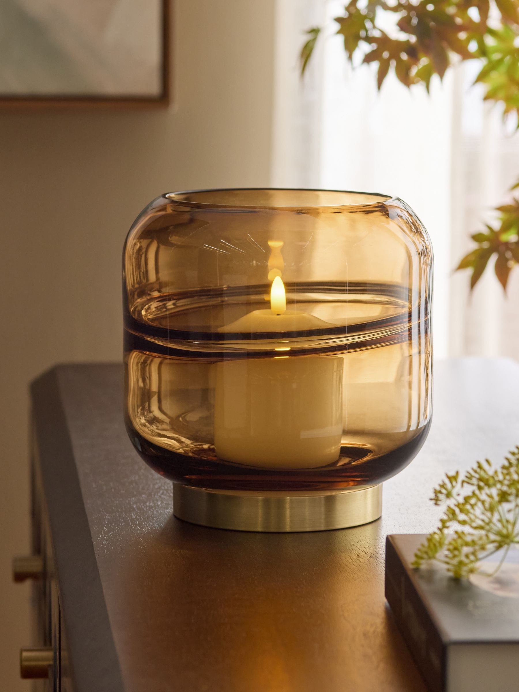 Multicolour Cooper Glass Candle Holder Set for Tea Lights