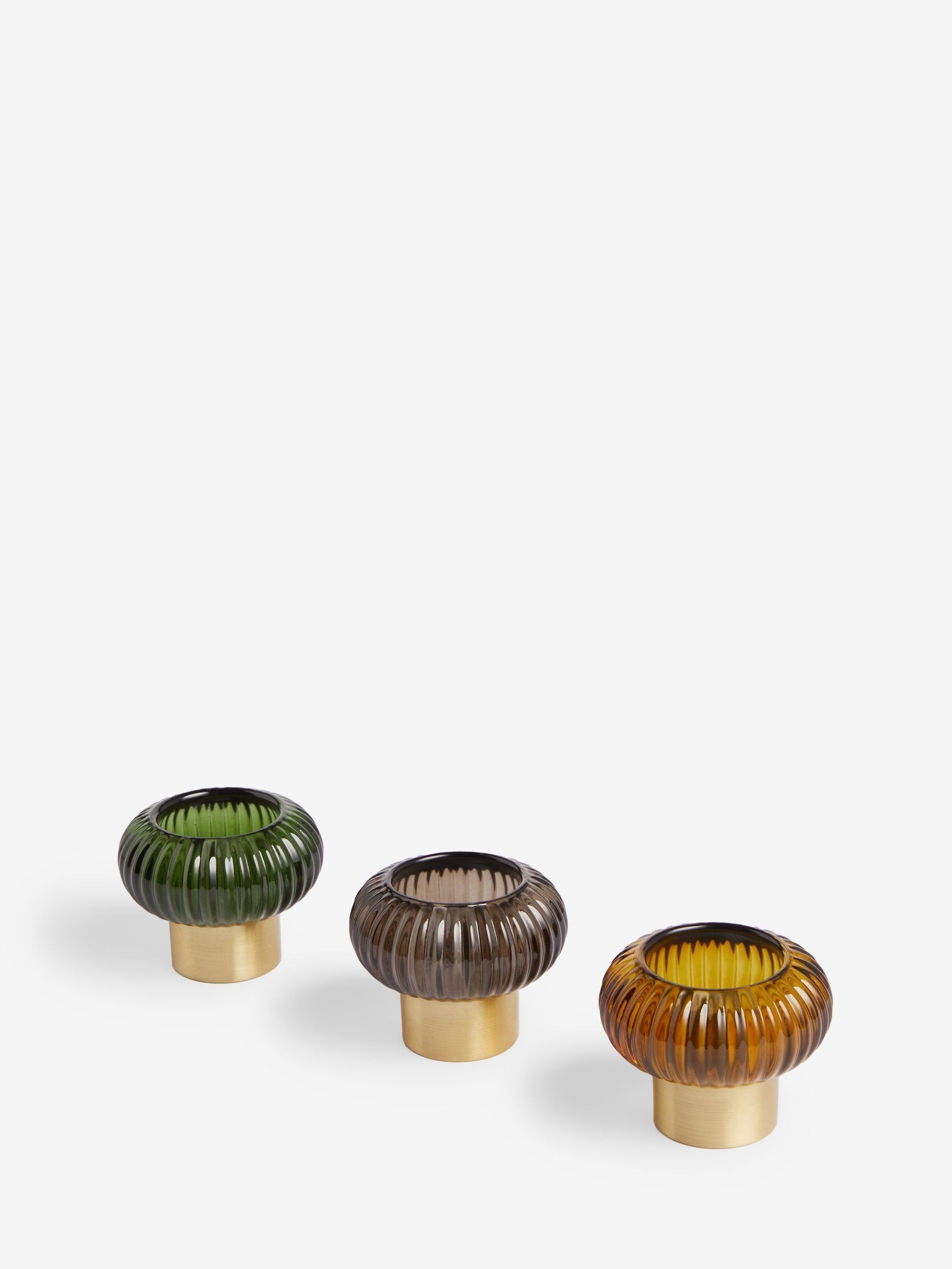 Multicolour glass candle holder for tea lights, imported from the UK