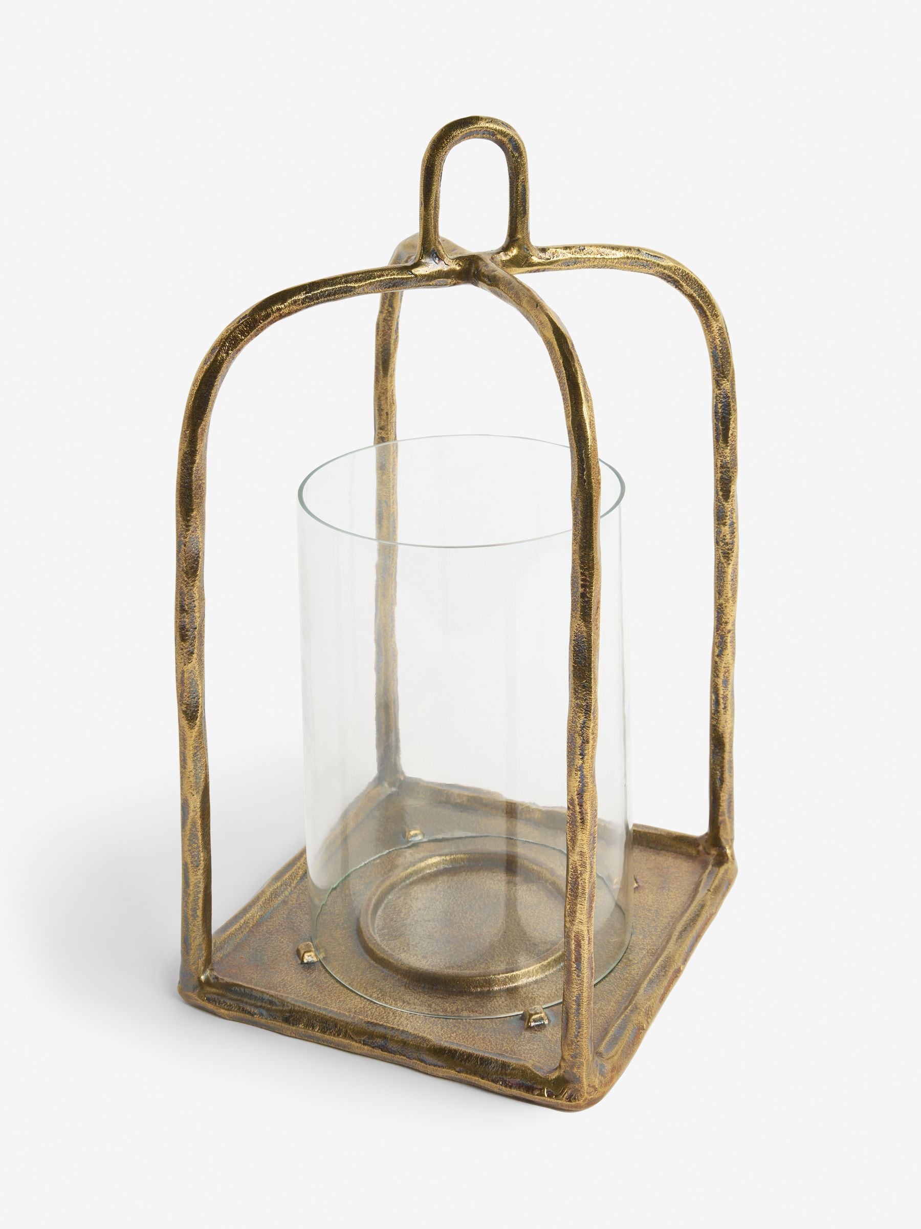 Gold Forged Metal Lantern candle holder 37cm, UK version