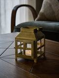 Small gold metal and glass lantern, imported from the UK