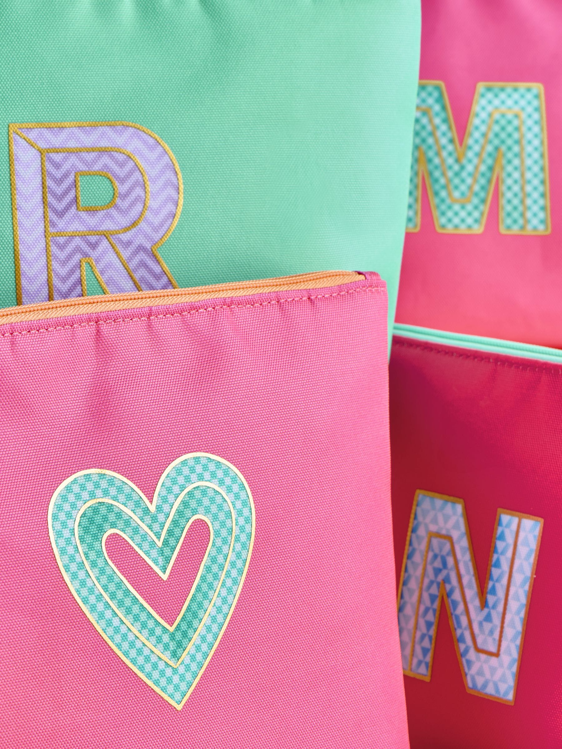 Alphabet makeup bag with initial letter design 18x22x9.5cm - British product