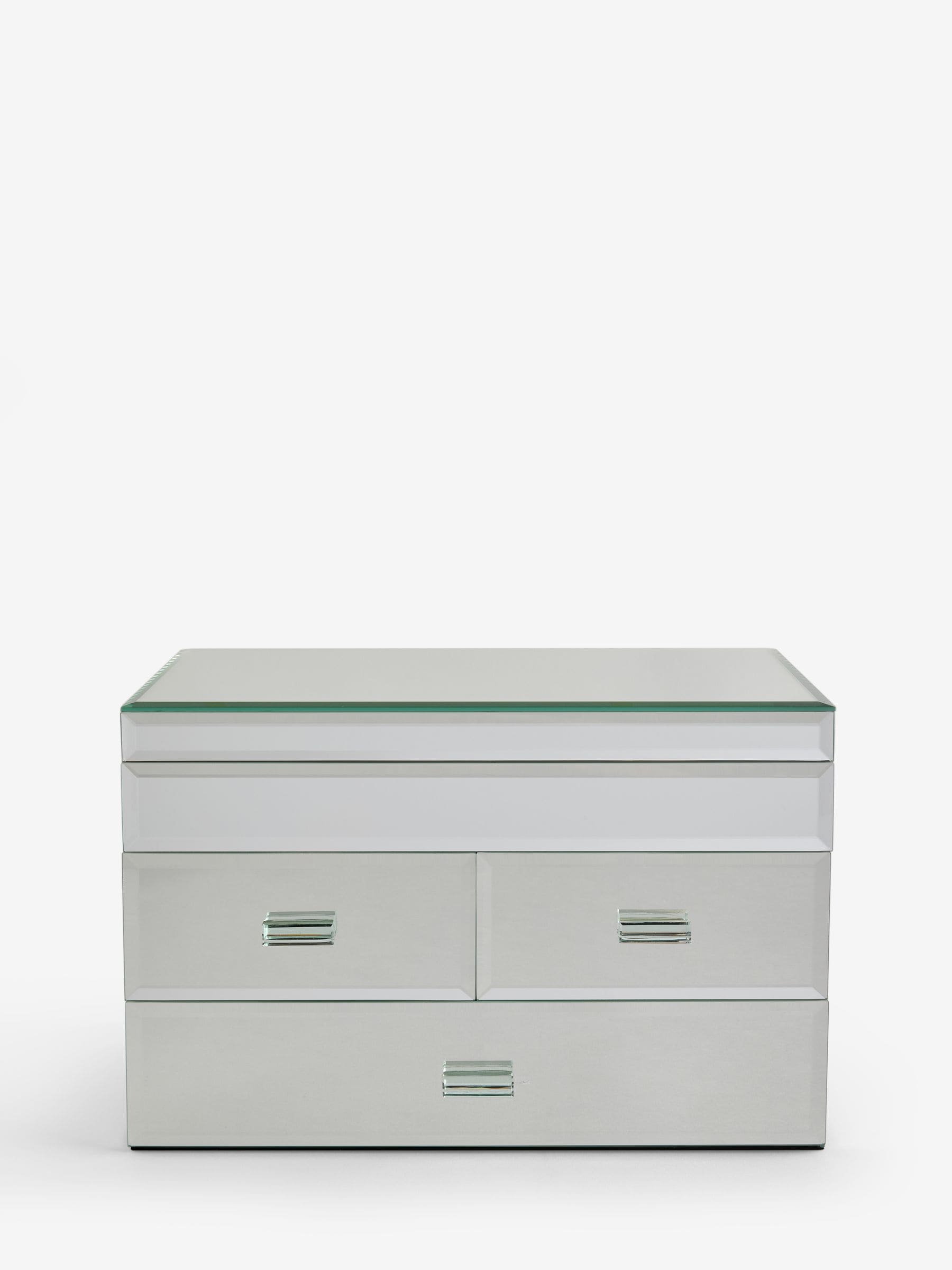 Large mirror jewellery box with ring holder and drawers, UK version