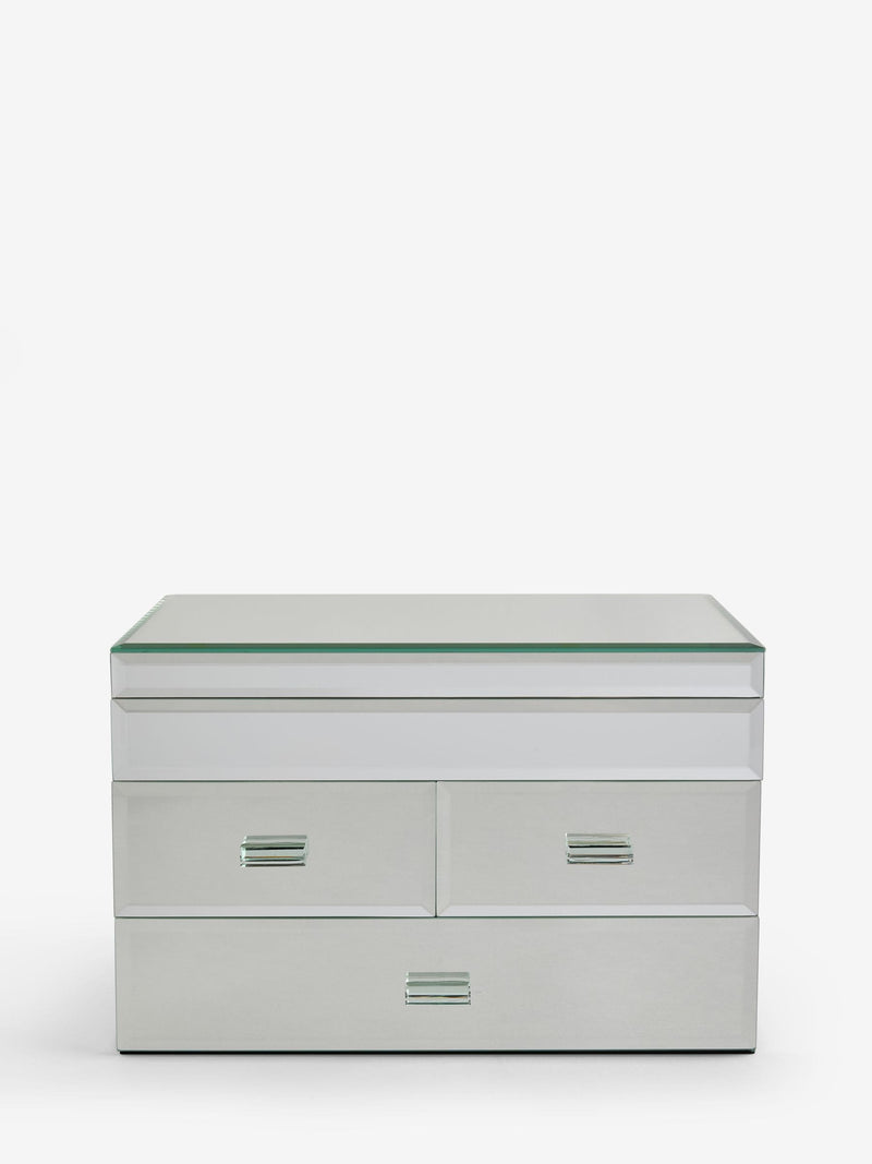 Large mirror jewellery box with ring holder and drawers, UK version