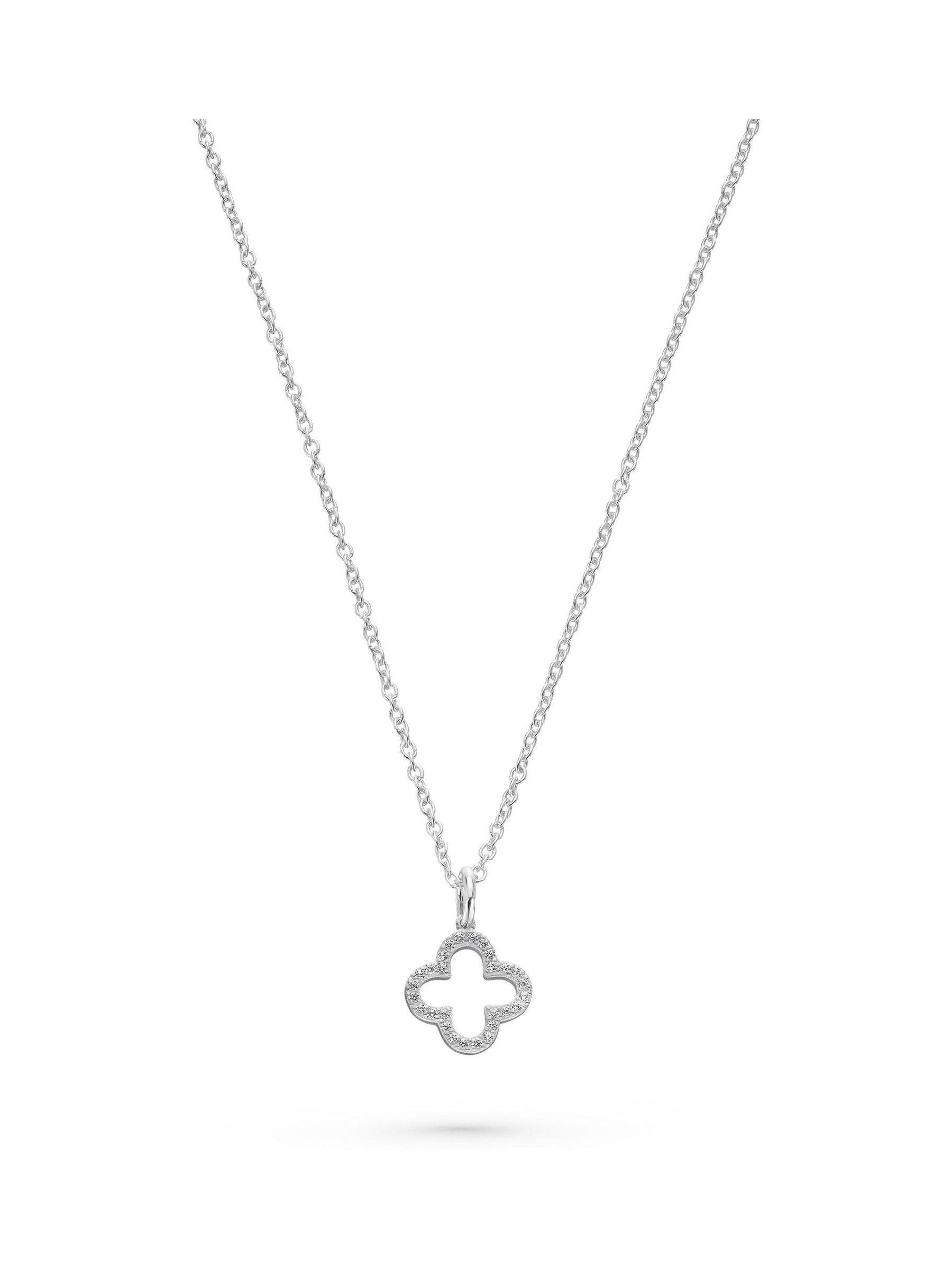 Beaverbrooks Sterling Silver Cubic Zirconia Clover Pendant - British product