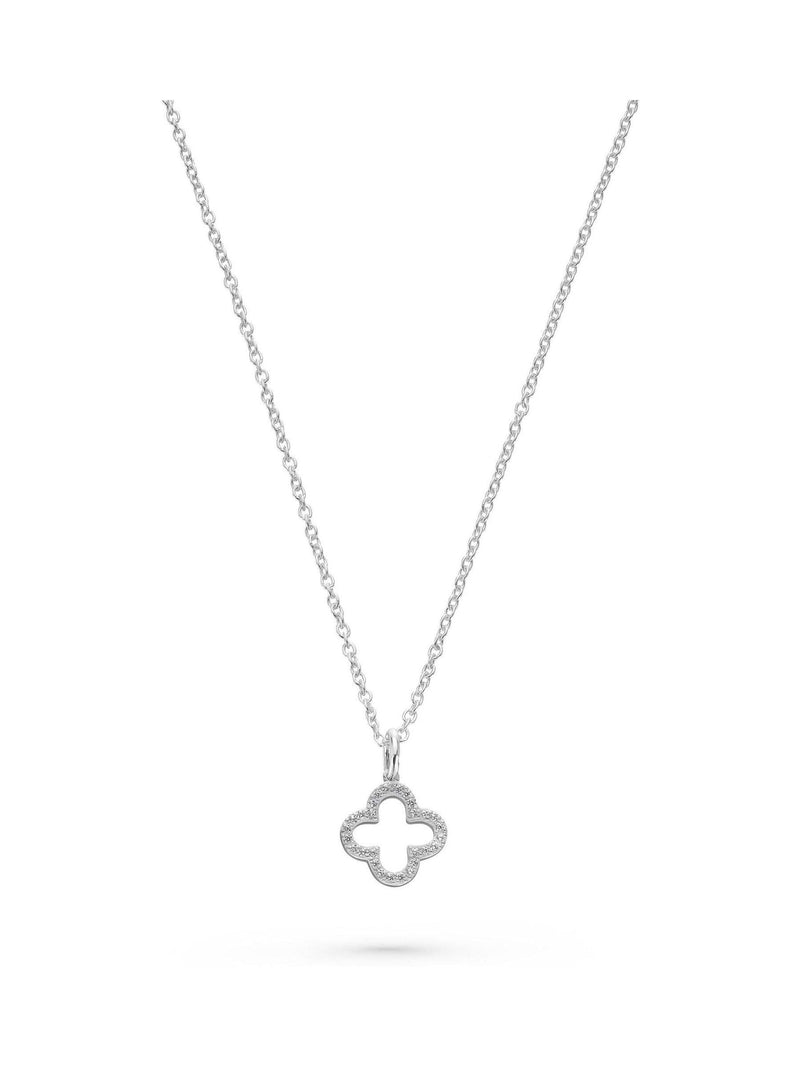 Beaverbrooks Sterling Silver Cubic Zirconia Clover Pendant - British product