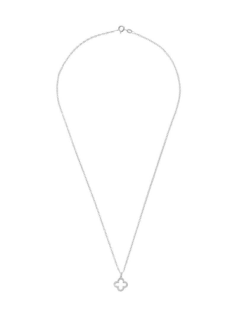 Beaverbrooks Sterling Silver Cubic Zirconia Clover Pendant - British product