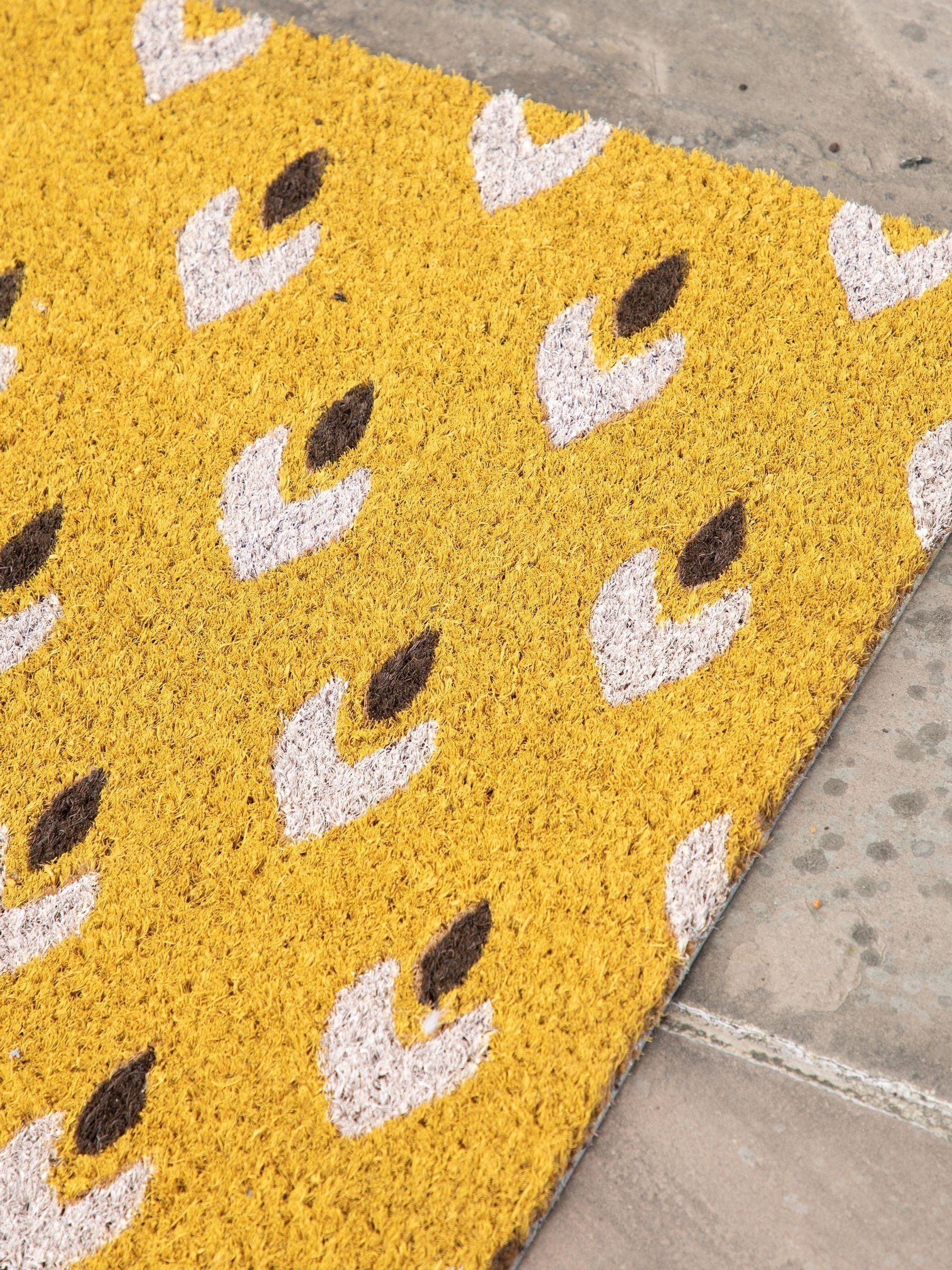 Gallery Home yellow ikat coir doormat 60x90cm (British brand)