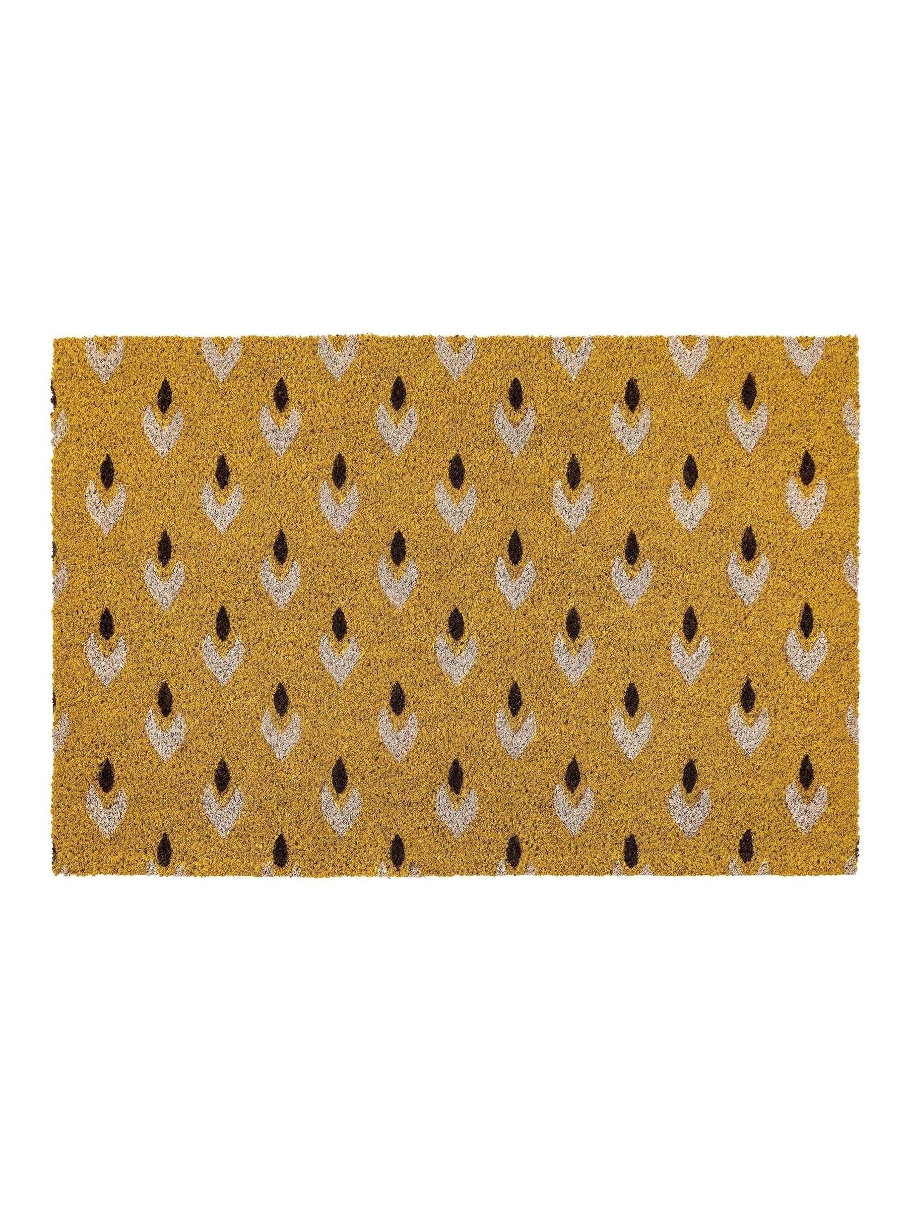 Gallery Home yellow ikat coir doormat 60x90cm (British brand)