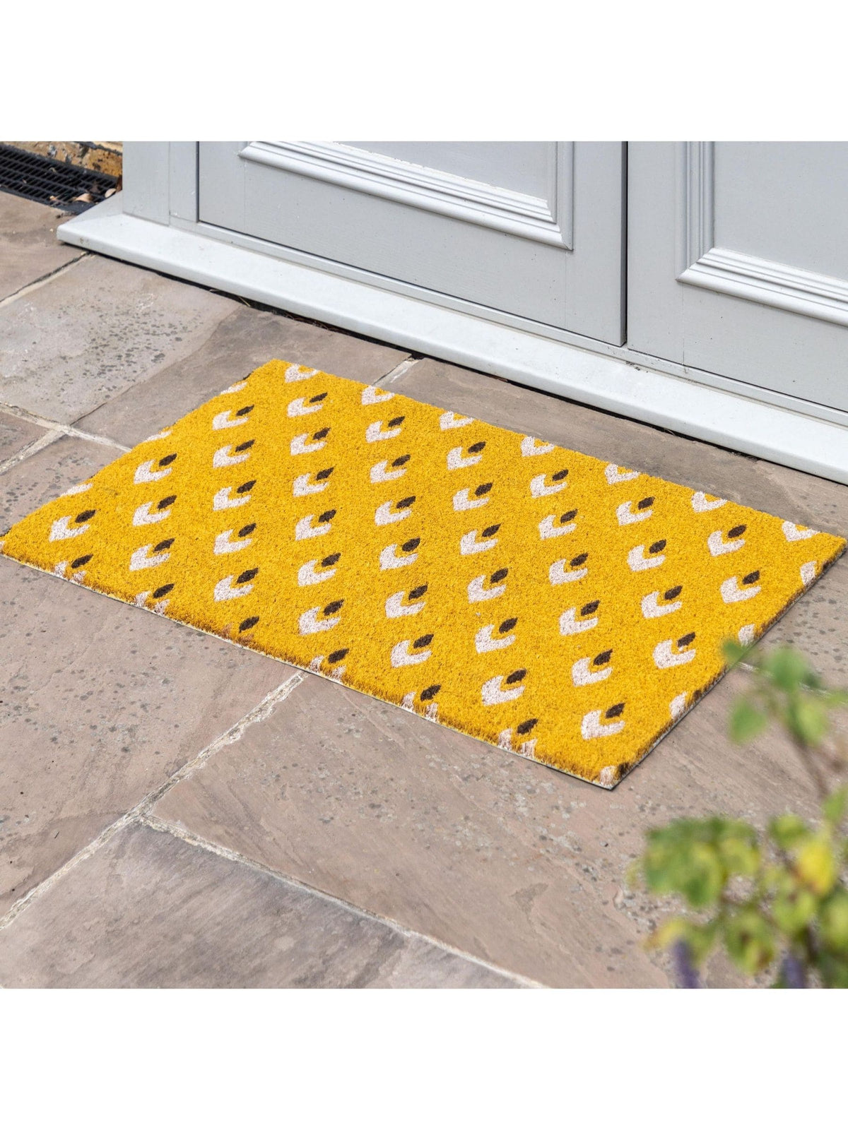 Gallery Home yellow ikat coir doormat 60x90cm (British brand)