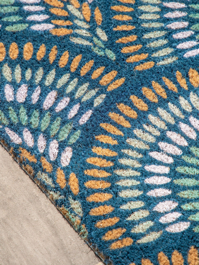 Gallery Home Blue Ikat Peacock doormat 60x90cm - British product