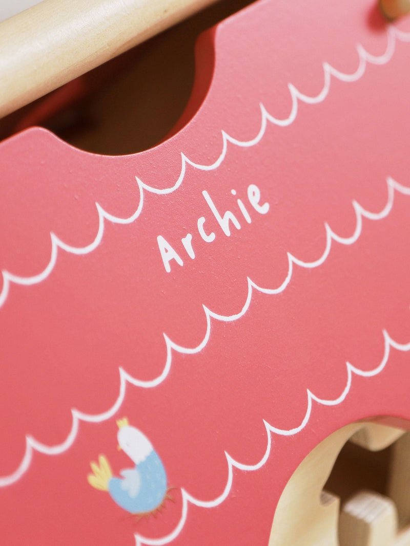 My 1st Years personalised wooden farmhouse shape sorter, imported from the UK