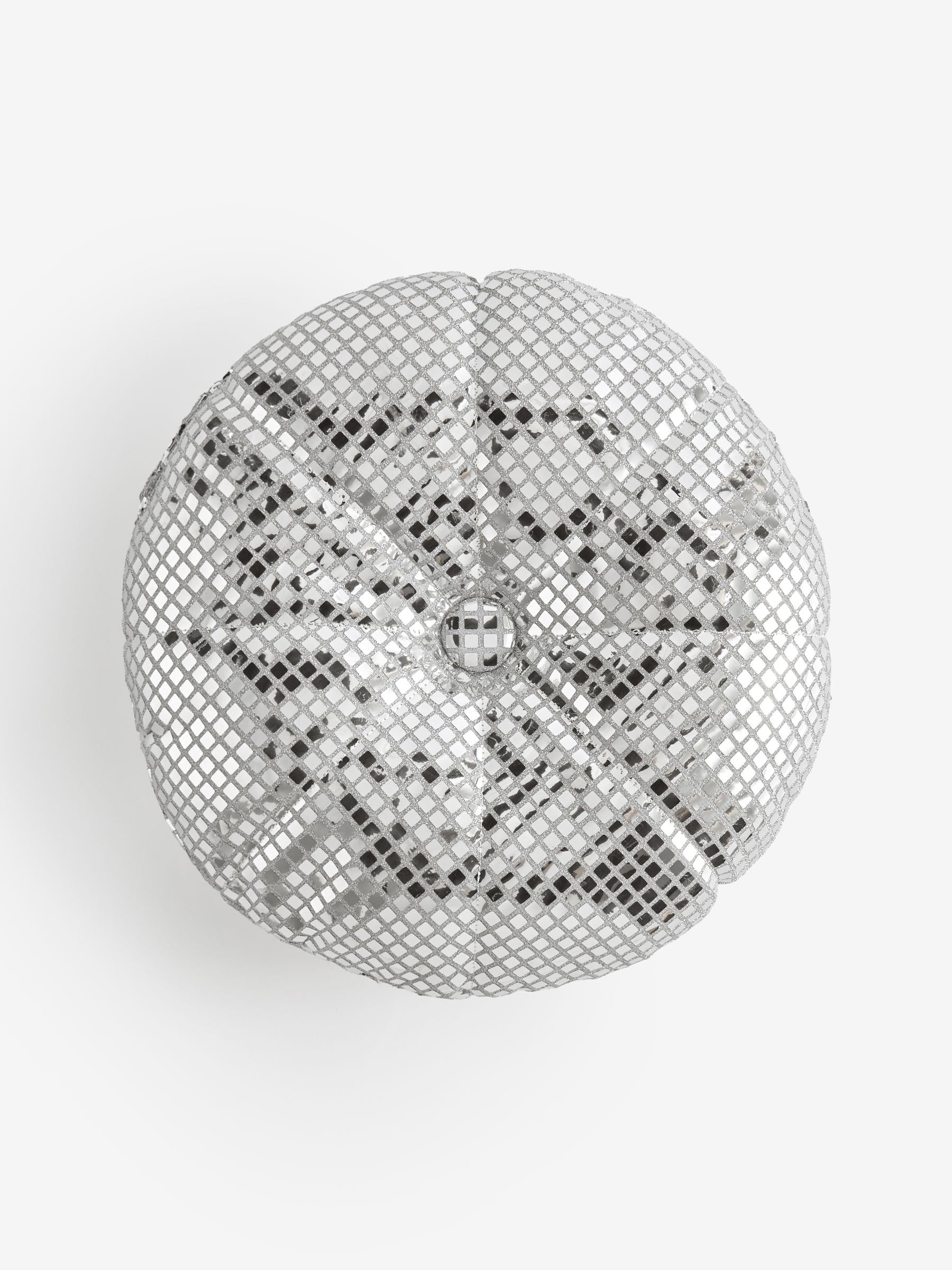 Rockett St George silver sequin discoball cushion 40cm - British product
