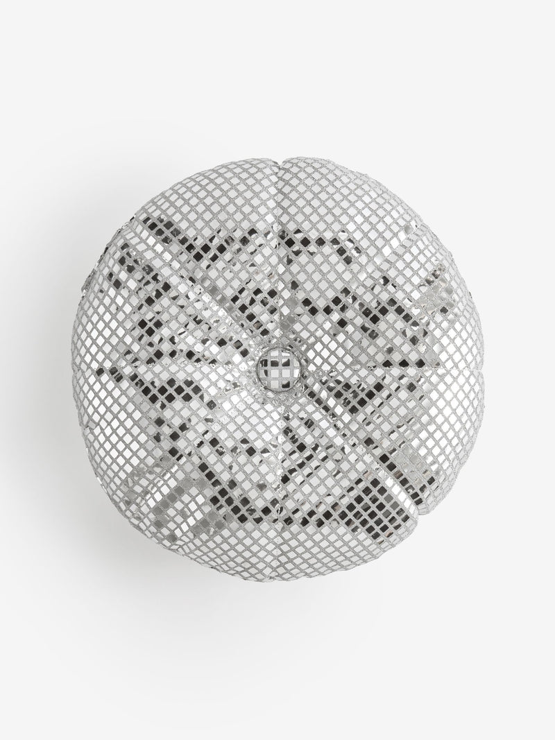 Rockett St George silver sequin discoball cushion 40cm - British product